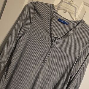 Apt. 9 Black and White Striped Blouse
